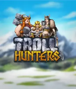 Immerse yourself in "Troll Hunters," where bold Viking warriors are poised to confront their foes. The logo features a male and female Viking, dressed for battle, overlooking a frosty landscape. They exude power and determination, symbolizing the spirit of the game's adventurous theme.